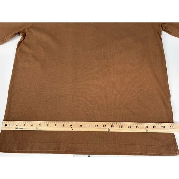 Stussy Pigment Dyed Long Sleeve Tee Men’s Medium Cotton Brown Crewneck 1140319 - Picture 12 of 15